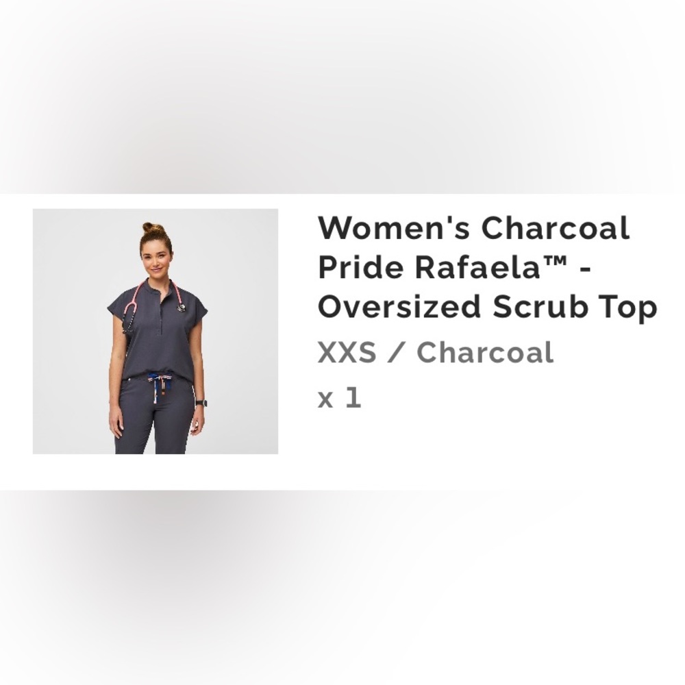Figs pride collection Rafaela top in charcoal